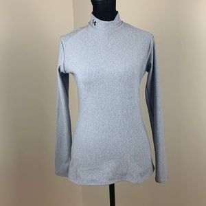 Under Armour Bluge (blue/gray) Activewear Long Sleeve Mock Turtleneck Top - sz L
